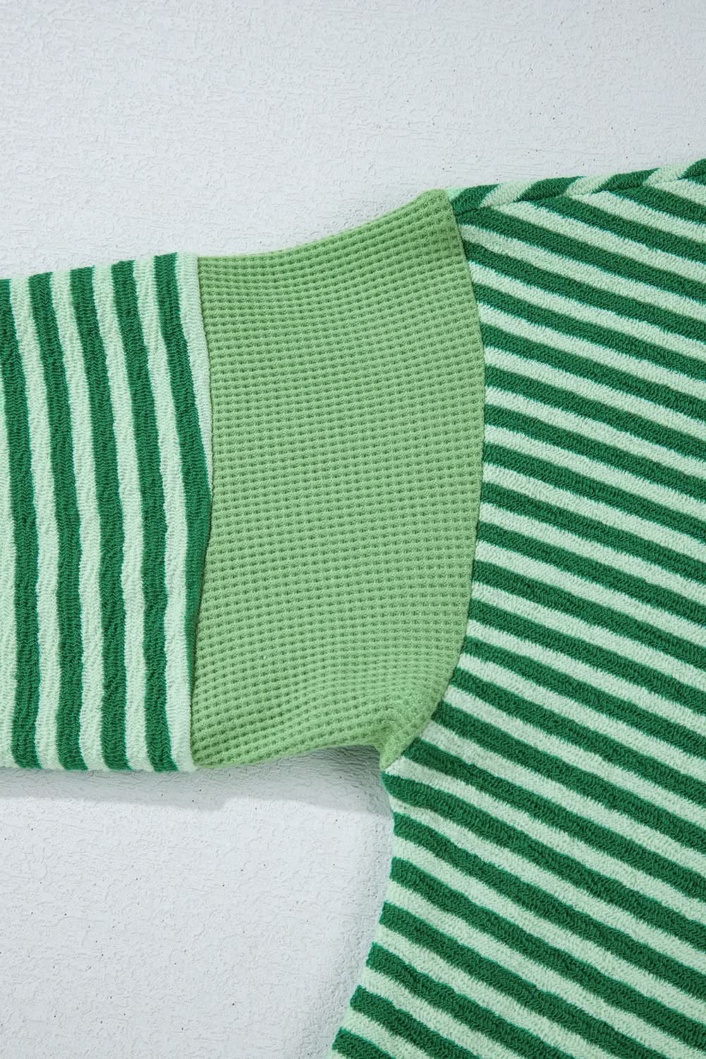 Chic green striped v-neck top - Love Salve